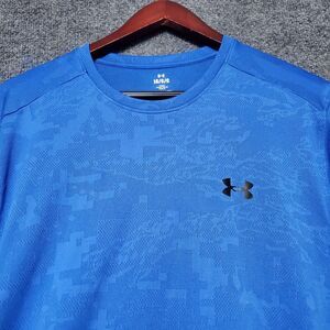 Under Armour Blue Camo Loose Shirt Mens Large Athletic Grunge Streetwear Outdoor